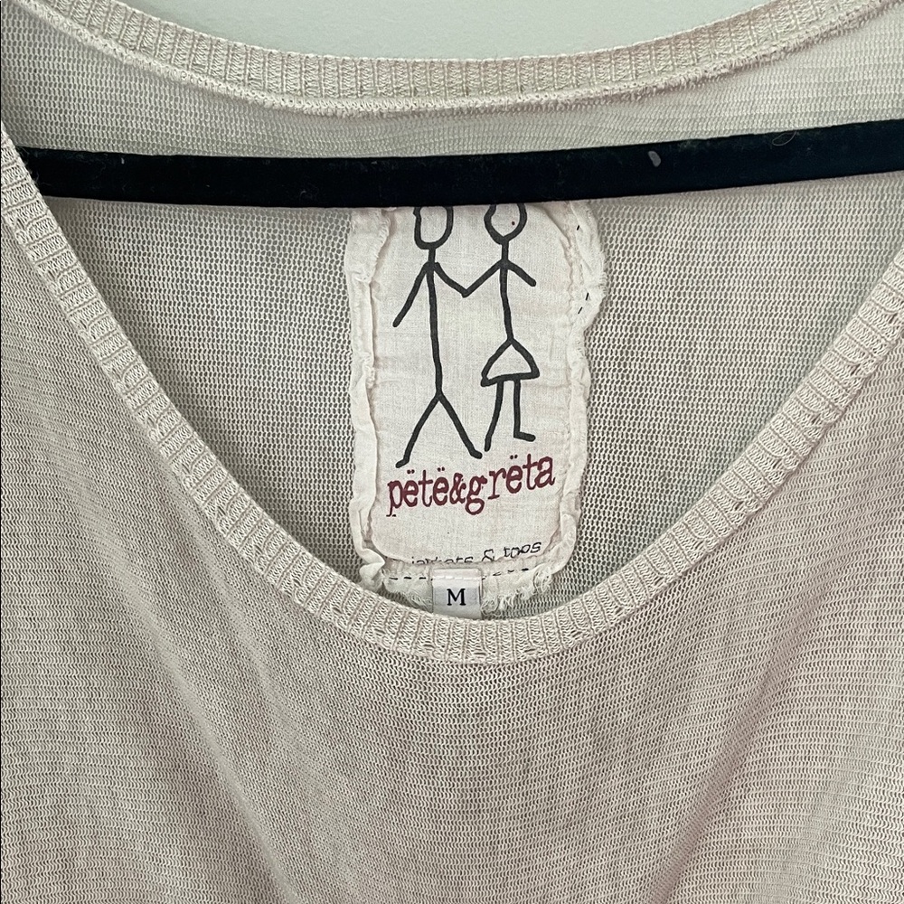 Pete & Greta Johnny Was Tan Linen Mesh Top‎ • M (oversized) - Picture 3 of 4